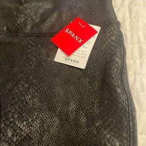 NWT faux leather snake skin spanx leggings.